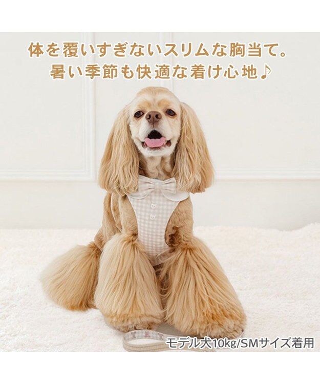 PET PARADISE ペットパラダイス くまちゃん 襟付き スリム ハーネス＆リード ＳＭ 中型犬 ブラウン