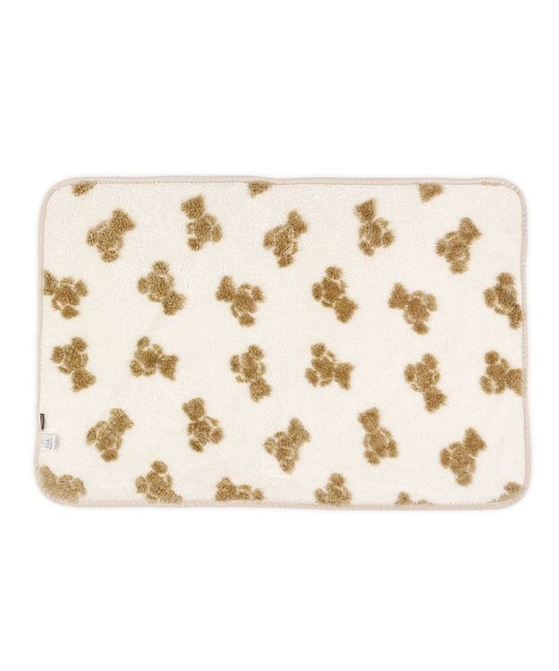 PET PARADISE ペットパラダイス くまちゃん織り ボア ブランケット ホワイト×ブラウン