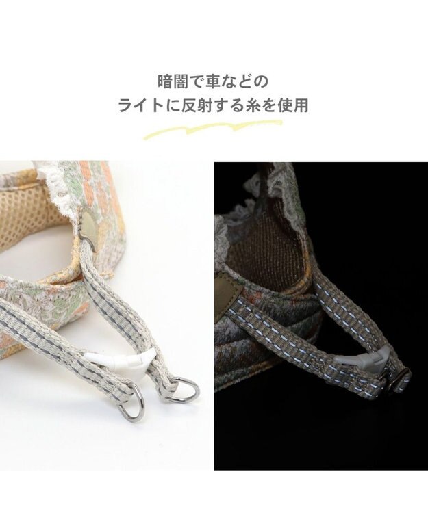 PET PARADISE 犬 ハーネス メッシュ ベスト ハーネス 【ＳＳ】 小花柄／マリン 小花柄