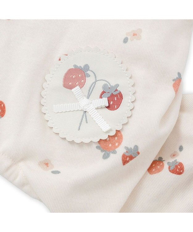 PET PARADISE ペットパラダイス やさしい ロンパース 《花苺柄》 小型犬 ホワイト×レッド