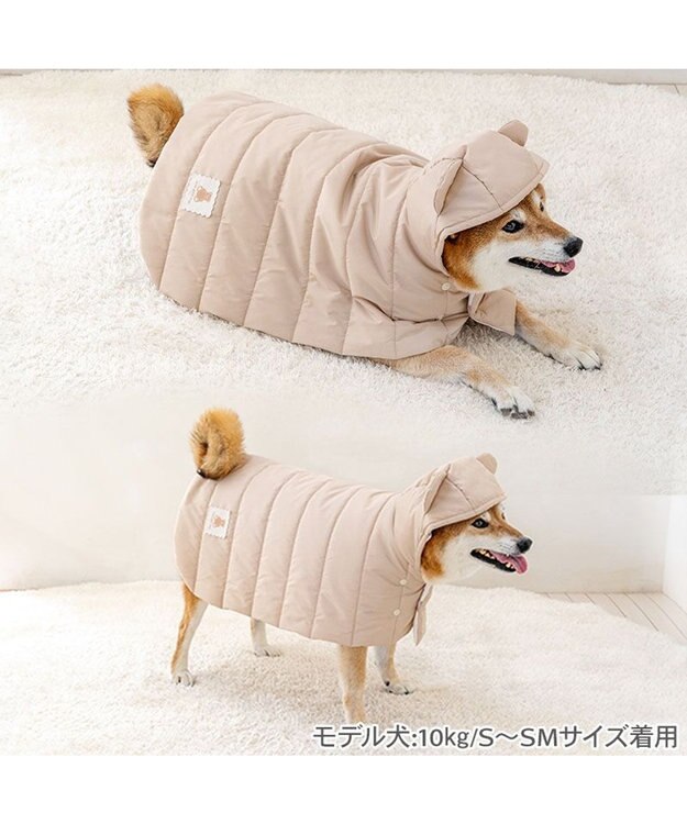 PET PARADISE ペットパラダイス くまちゃん フード付 防寒 ブランケット 大 ベージュ