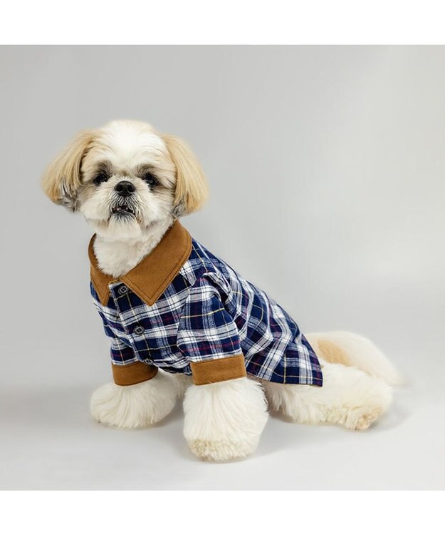 PET PARADISE J.PRESS チェックボア ジャケット 小型犬 ブラウン