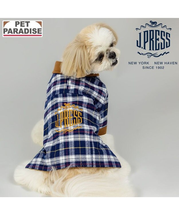 PET PARADISE J.PRESS チェックボア ジャケット 小型犬 ブラウン