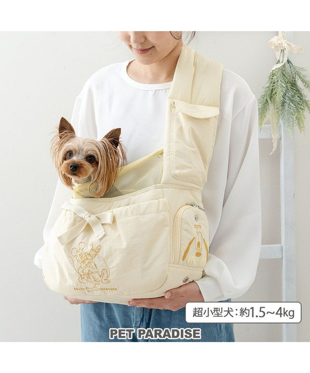PET PARADISE ディズニー ミッキーマウス&プルート 通気スリング S 超小型犬 約1.5~4kg ライトイエロー