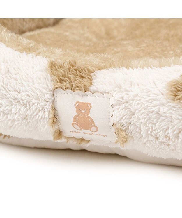 PET PARADISE ペットパラダイス くまちゃん 織り遠赤外線 四角 カドラー  Ｍ ホワイト×ブラウン