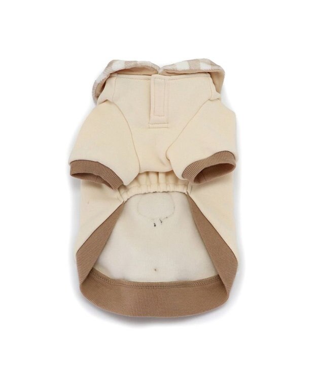 PET PARADISE ペットパラダイス くまちゃん襟トレーナー 襟付き チェック 小型犬 ベージュ