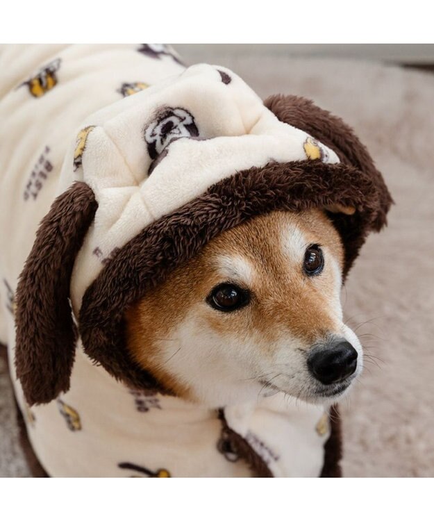 PET PARADISE ディズニー プルート 着る毛布 中型犬 ホワイト×ブラウン