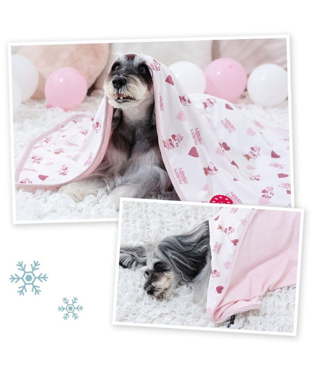 PET PARADISE ディズニー ミニーマウス クール ブランケット 《ハート柄》 ホワイト×ピンク