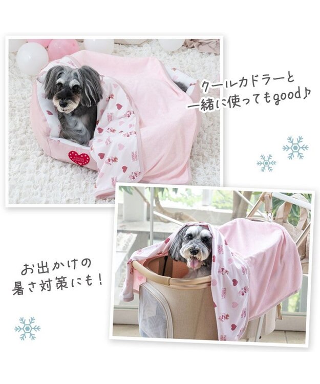PET PARADISE ディズニー ミニーマウス クール ブランケット 《ハート柄》 ホワイト×ピンク