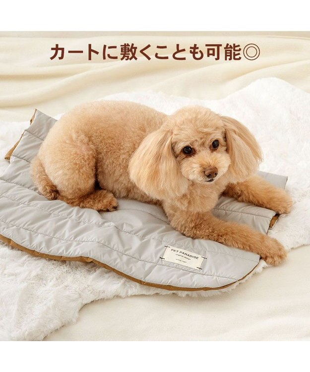 PET PARADISE ペットパラダイス フード付 防寒 ブランケット 小 グレー