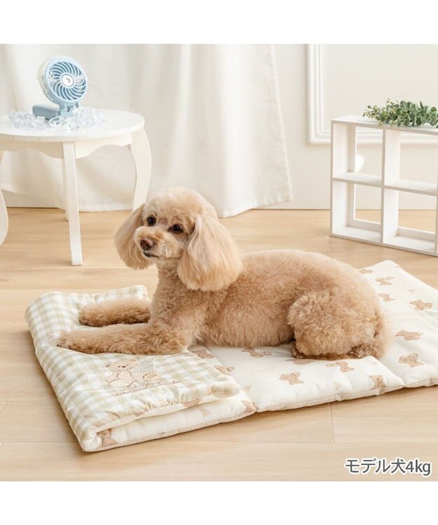 PET PARADISE ペットパラダイス くまちゃん クール ロールマット 《アイス柄》 ベージュ