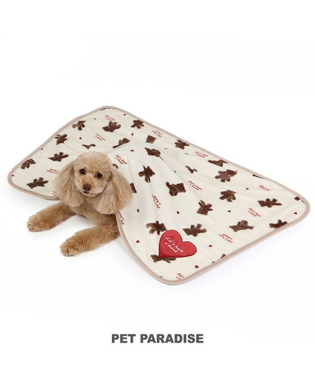 PET PARADISE ペットパラダイス ブランケット 《くまちゃん柄》 90×60cm ブラウン