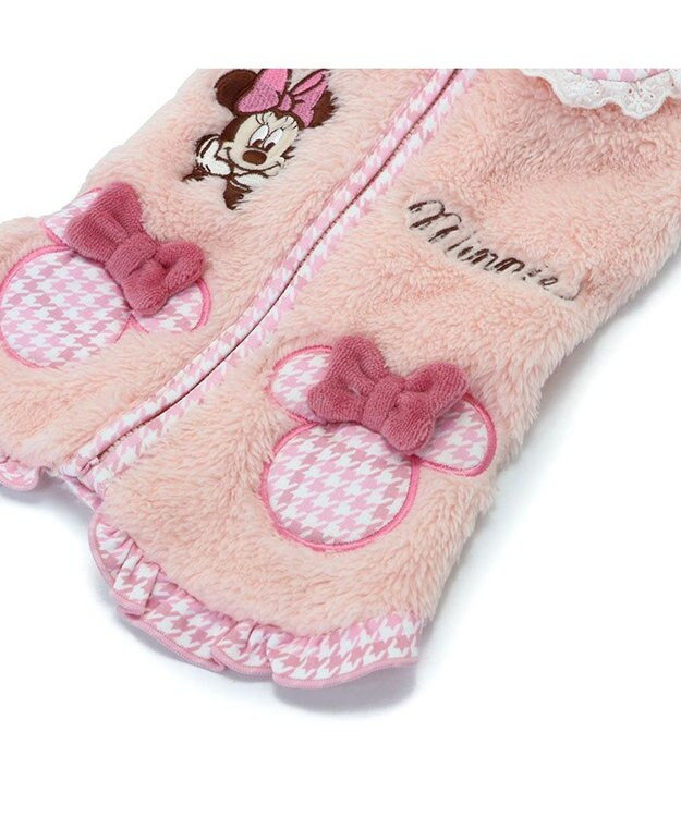 PET PARADISE ディズニー ミニーマウス チェック ジップベスト 小型犬 ピンク（淡）