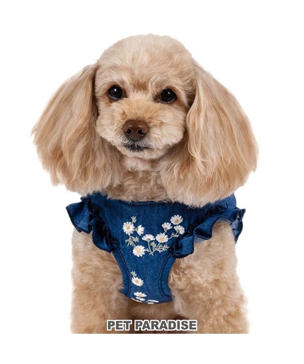 PET PARADISE ペットパラダイス デニムフリルハーネス ＳＳ ネイビー