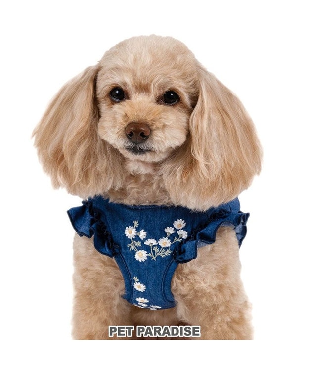 PET PARADISE ペットパラダイス デニムフリルハーネス SS ネイビー