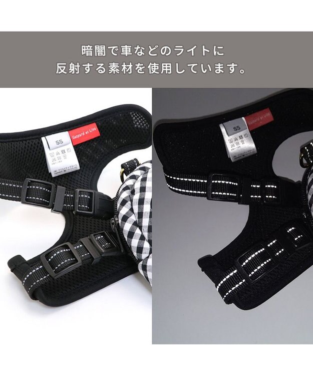 PET PARADISE  リサとガスパール ハーネスリュック《ギンガムチェック》 ３Ｓ -