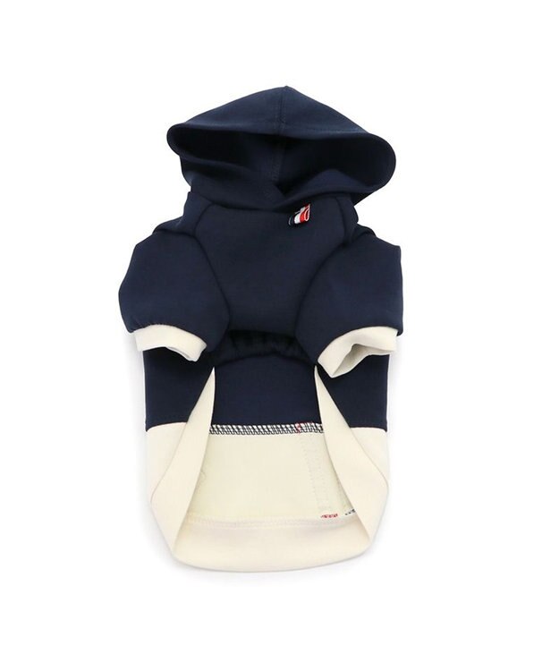 PET PARADISE ペットパラダイス  ペティヒート パーカー 《バイカラー》 小型犬 紺（ネイビー・インディゴ）