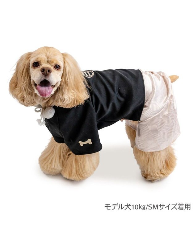 PET PARADISE ペットパラダイス 紋付き刺繍袴 中型犬 大型犬 ブラック×ホワイト