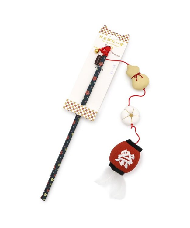 PET PARADISE ペットパラダイス キャット 和ちょうちん 猫じゃらし レッド