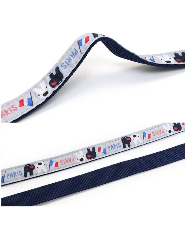 PET PARADISE リサとガスパール リボン付きリード 《パリ柄》  ＳＳ~Ｓ 小型犬 グレー