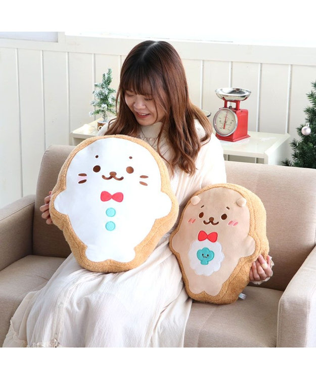 Mother garden しろたん らっこいぬ アイシングクッキー クッション 34cm らっこいぬ