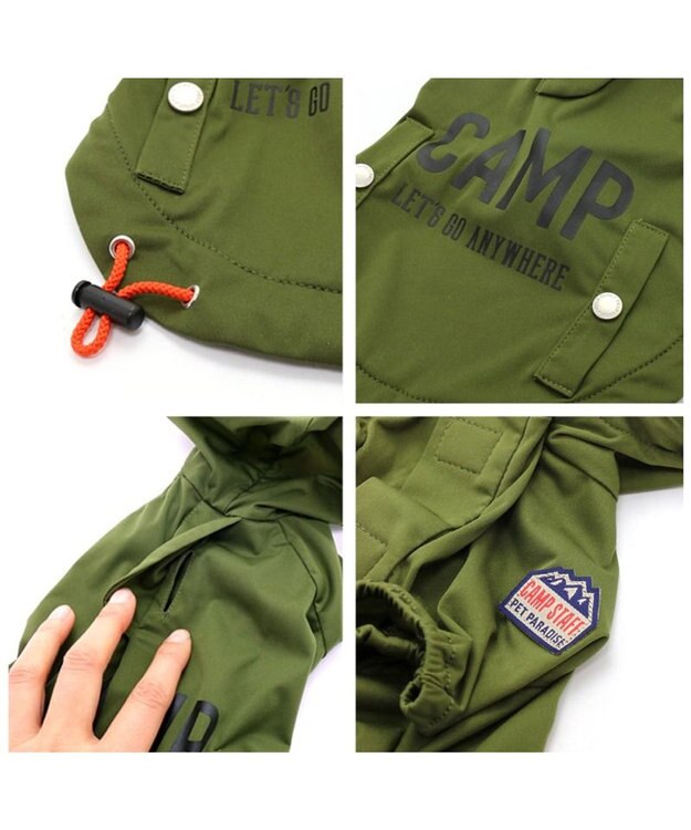 PET PARADISE 犬服 犬用品 ペットグッズ ペットウェア ペットパラダイス エアシャット ウィンドブレーカー【小型犬】 防風 カーキ