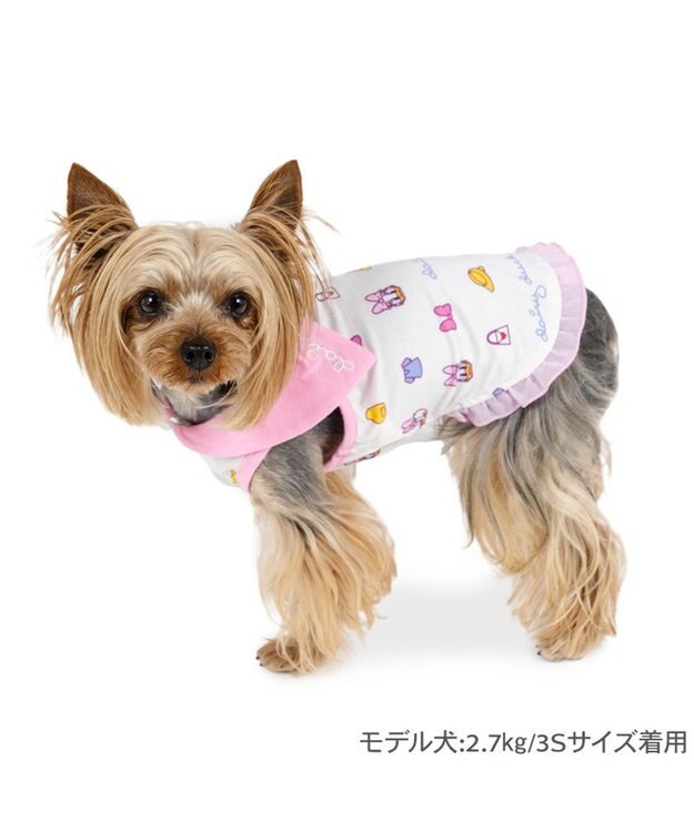 PET PARADISE ディズニー デイジーダック  お揃い エコメッシュ タンクトップ 小型犬 ホワイト×ピンク