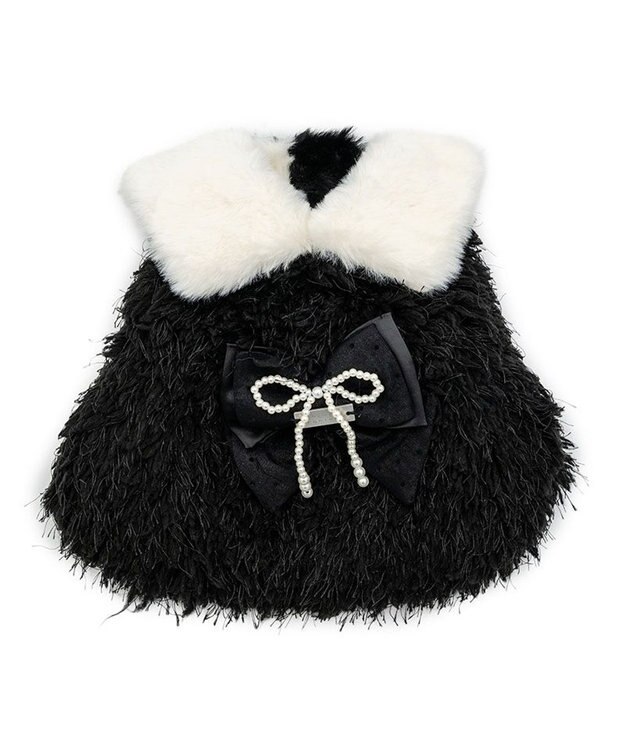 PET PARADISE cherircouture ドットリボン ポンチョ 《ブラック》 小型犬 ブラック