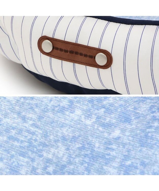 PET PARADISE ペットパラダイス クールカドラー 《シャンブレー》 丸型 Ｓ ホワイト×ブルー