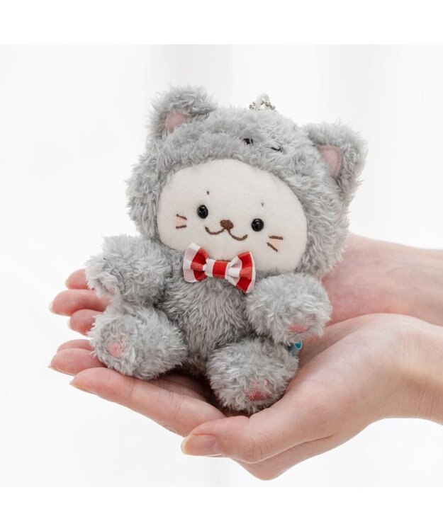 しろたん 猫キーホルダー 《グレー》 単品 / Mother garden