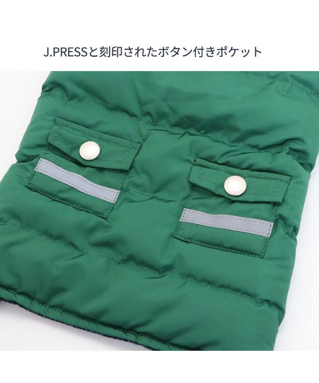 PET PARADISE 犬 服 J.PRESS 綿入り コート 【小型犬】 フライトコート グリーン 緑