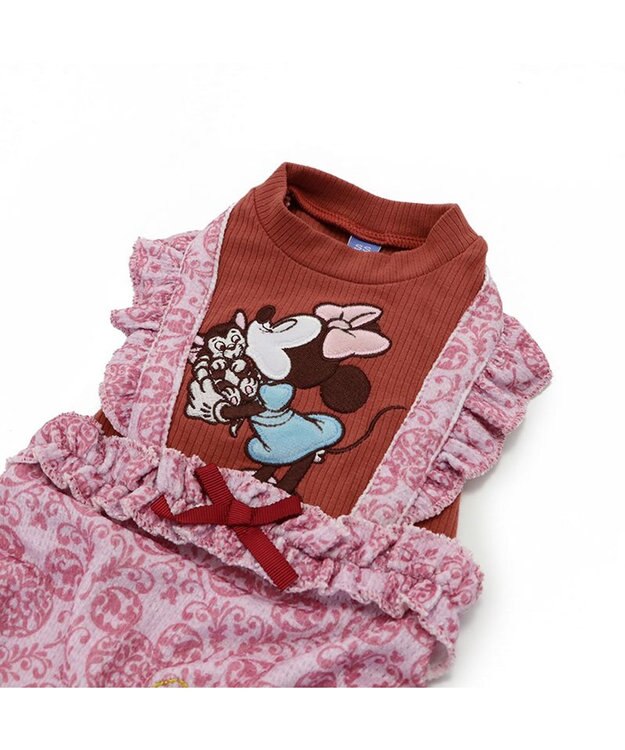 PET PARADISE ディズニー  ミニーマウス  アンティーク柄ロンパース 【小型犬】 ピンク