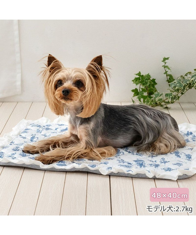 PET PARADISE ペットパラダイス クールマット 《トワルドジュイ柄》 S ホワイト×ブルー