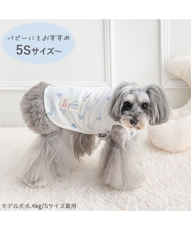 PET PARADISE ペットパラダイス やさしい タンクトップ 《気球柄》 超小型犬 小型犬 ホワイト×ブルー