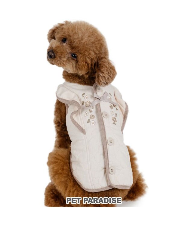 PET PARADISE ペットパラダイス フリル キルトベスト 小型犬 オフホワイト