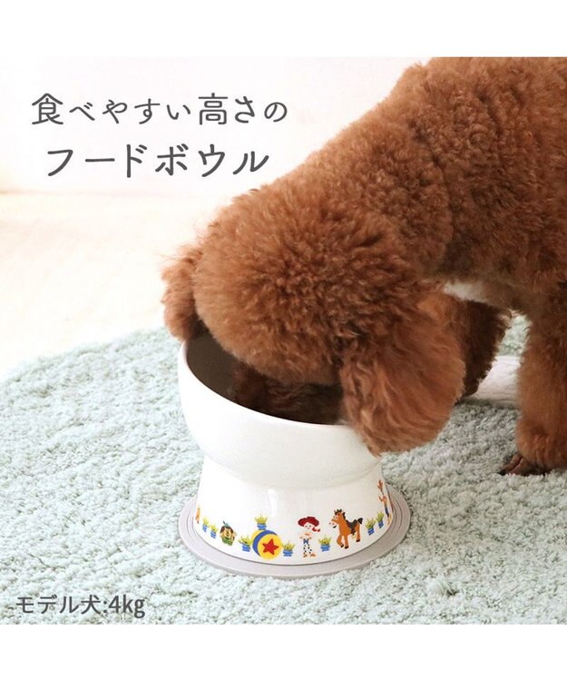 PET PARADISE ディズニー トイ・ストーリー 高さのあるえさ皿 ホワイト