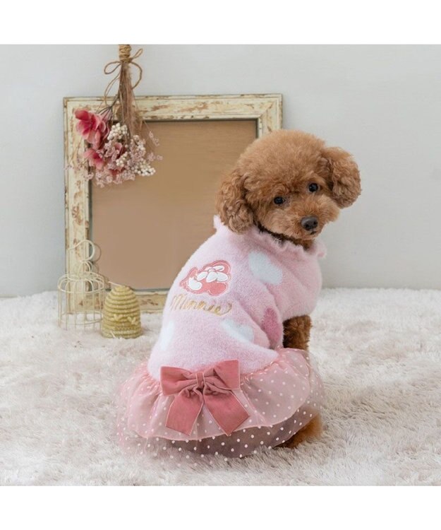 PET PARADISE ディズニー ミニーマウス 遠赤外線 ハートニット  小型犬 ピンク