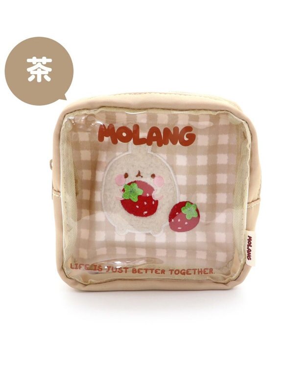 マザーガーデン MOLANG モラン スクエアポーチ 《 桃色 / 茶色