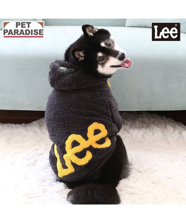 PET PARADISE Lee ロゴ ボアパーカー 《グレー》 中型犬 大型犬 グレー
