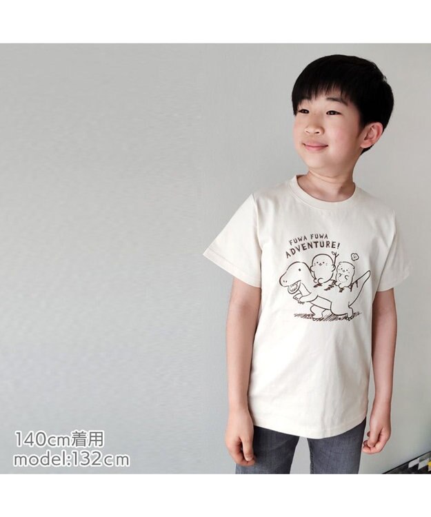 Mother garden しろたん キッズ Ｔシャツ 半袖 《恐竜》 100cm / 120cm / 140cm ベージュ