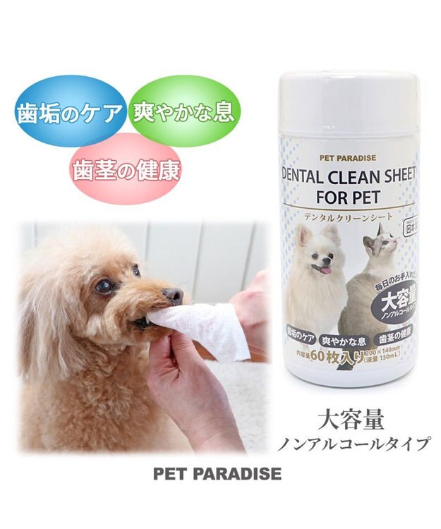 PET PARADISE 《リニューアル》デンタルクリーン シート（60枚入）  国産 -
