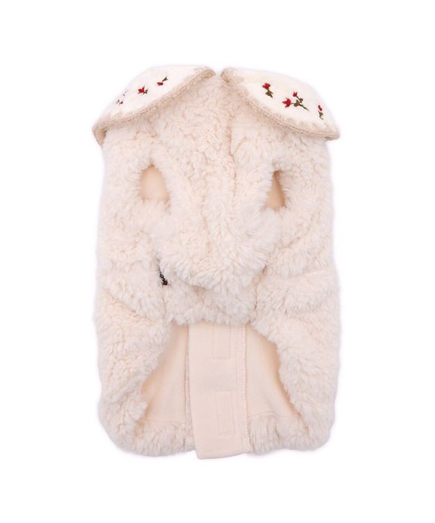 PET PARADISE ペットパラダイス お花刺繍 ボアベスト  中型犬 大型犬 ホワイト