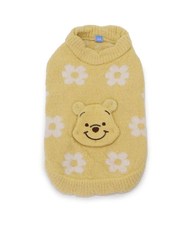 PET PARADISE ディズニー くまのプーさん 遠赤外線 お花ニット  小型犬 イエロー