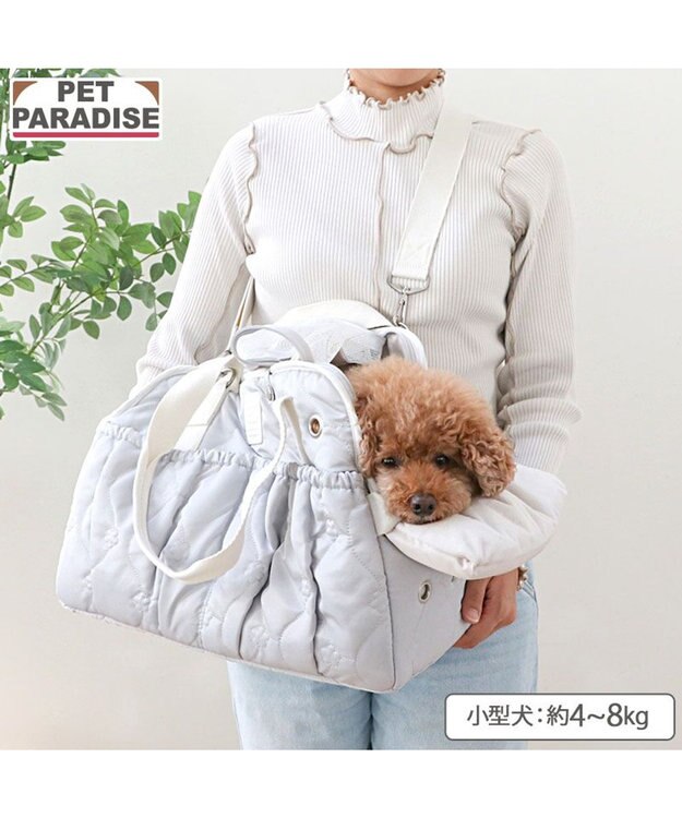 PET PARADISE ペットパラダイス キルティング キャリーバッグ 《グレー》 Ｍ グレー
