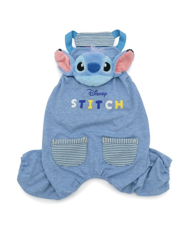 PET PARADISE ディズニー スティッチ 顔 ロンパース 《水色》小型犬 グレイッシュブルー