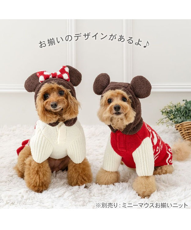 PET PARADISE ディズニー ミッキーマウス お揃いニット 小型犬 レッド