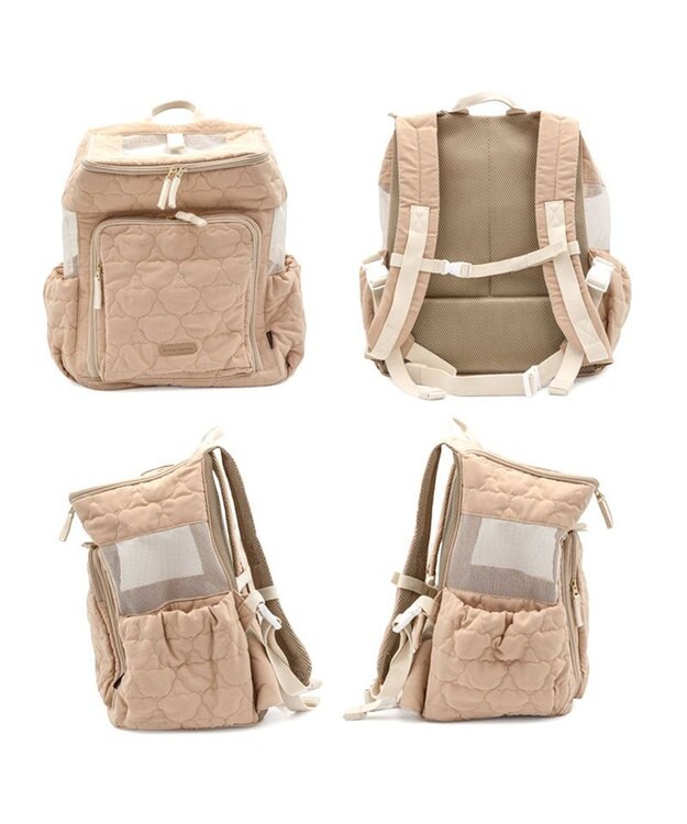 PET PARADISE ペットパラダイス くまちゃん キルティング ハグ＆リュック L 小型犬 ベージュ