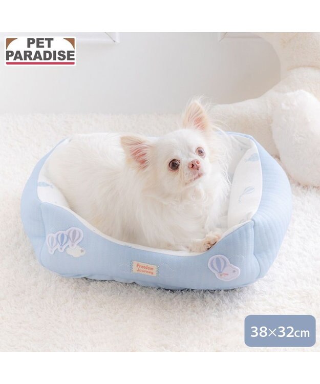 PET PARADISE ペットパラダイス やさしい カドラー  《気球柄》S ライトブルー