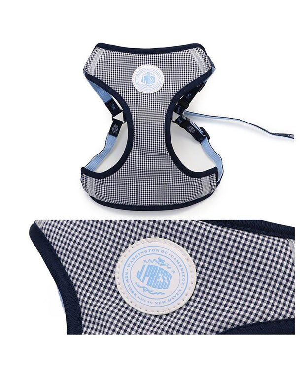 PET PARADISE J.PRESS  ギンガムチェック  ハーネス&リード  ＳＳ 小型犬 ネイビー