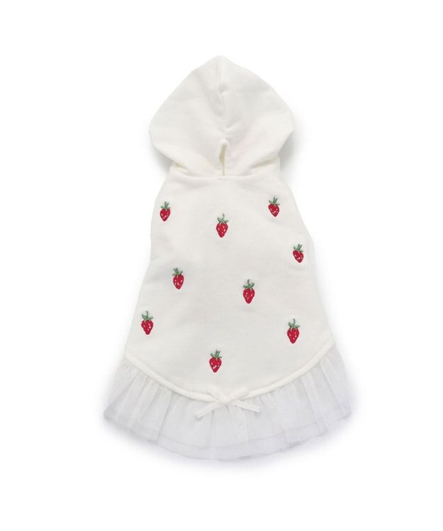 PET PARADISE ペットパラダイス パーカー 苺柄 《ホワイト》 小型犬 ホワイト